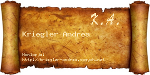 Kriegler Andrea névjegykártya