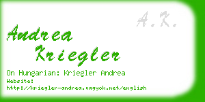 andrea kriegler business card